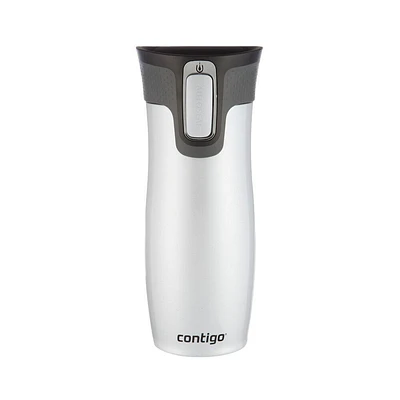 Contigo West Loop Stainless Steel Travel Mug with AUTOSEAL Lid, Polar White, 16 oz