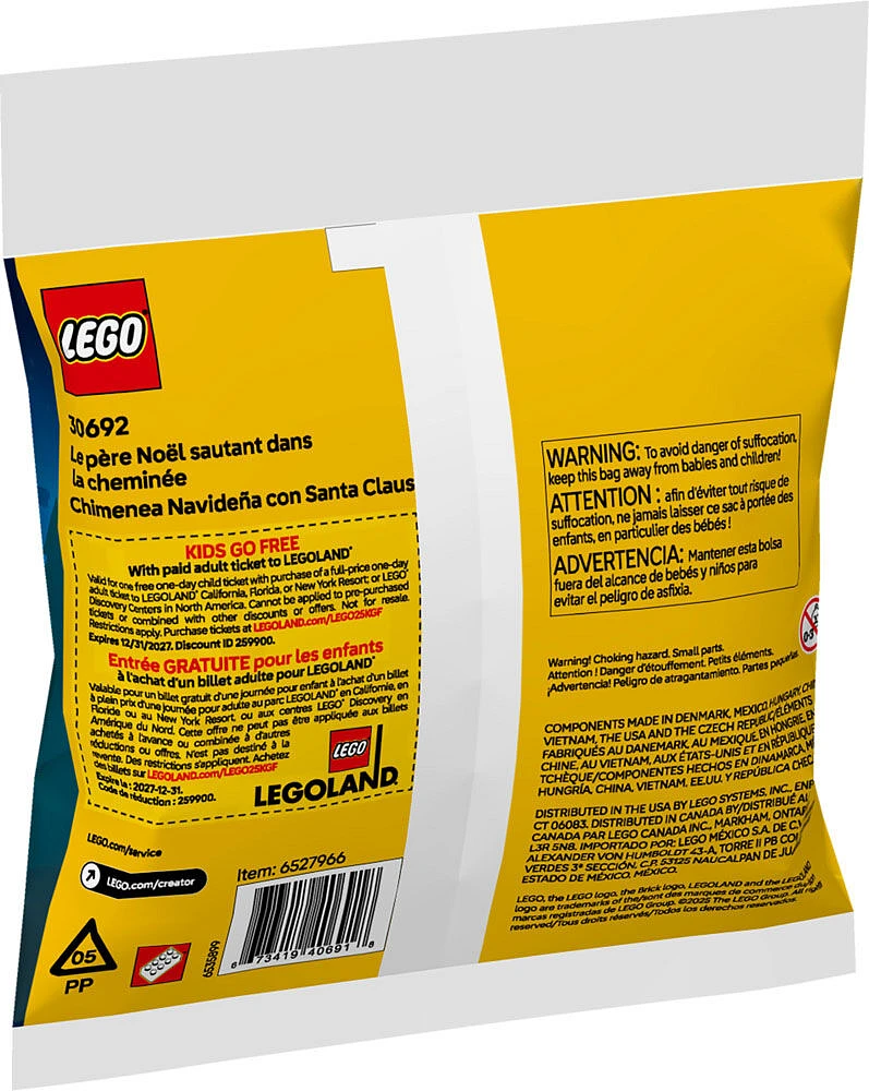 LEGO Creator Christmas Chimney Fun with Santa - Festive Holiday Stocking Stuffer for Kids, Ages 6+ - 30692