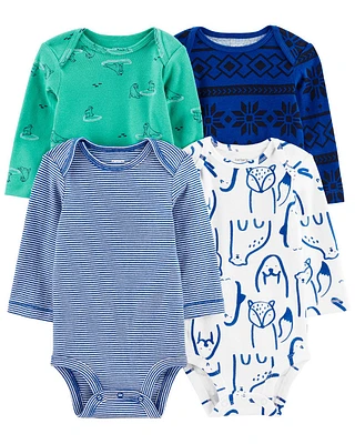 Carter's Four Pack Multi Print Bodysuits