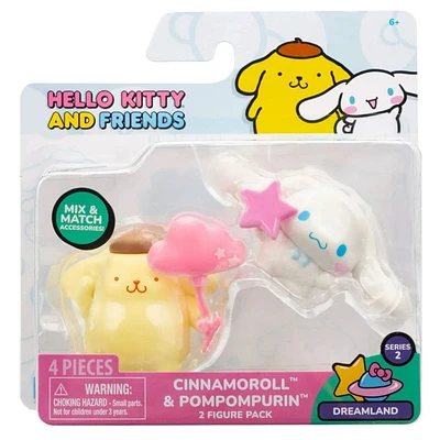 Hello Kitty & Friends 2 Figure Pack: Dreamland - Cinnamoroll Star & Pompompurin Cloud Balloon