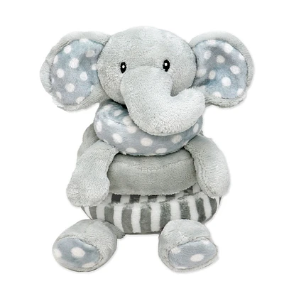Bab & Tot Plush stacking activity toy: Grey elephant