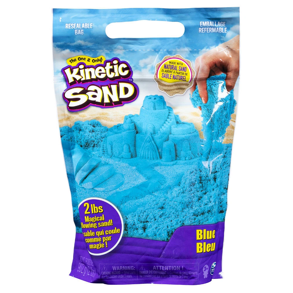 Kinetic Sand, 907 g de Kinetic Sand bleu pour mélanger, modeler et créer