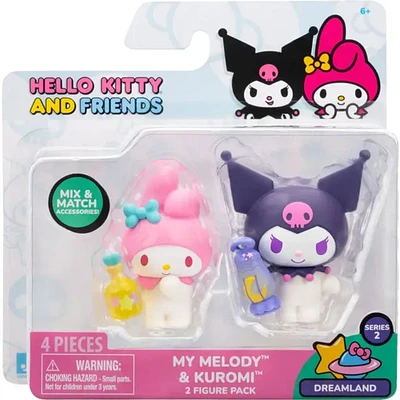 Hello Kitty & Friends 2 Figure Pack: Dreamland - My Melody Wish Bottle, Kuromi Lantern