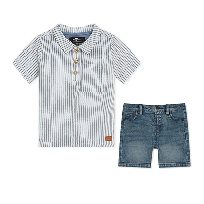 Ensemble Short Denim 2 Pièces 7 For All Mankind