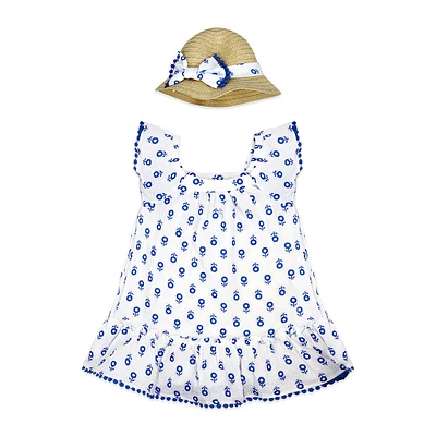 Baby Mode 2 Piece Dress Set: Blue Floral