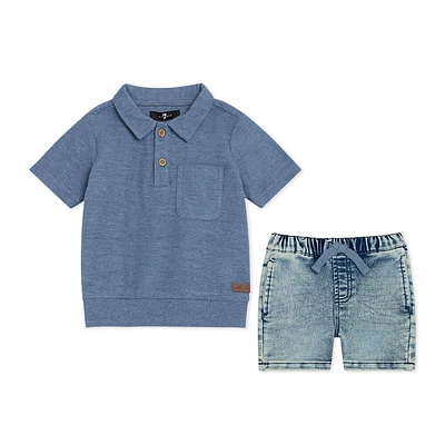 7 For All Mankind Ensemble Short En Jean Tricot