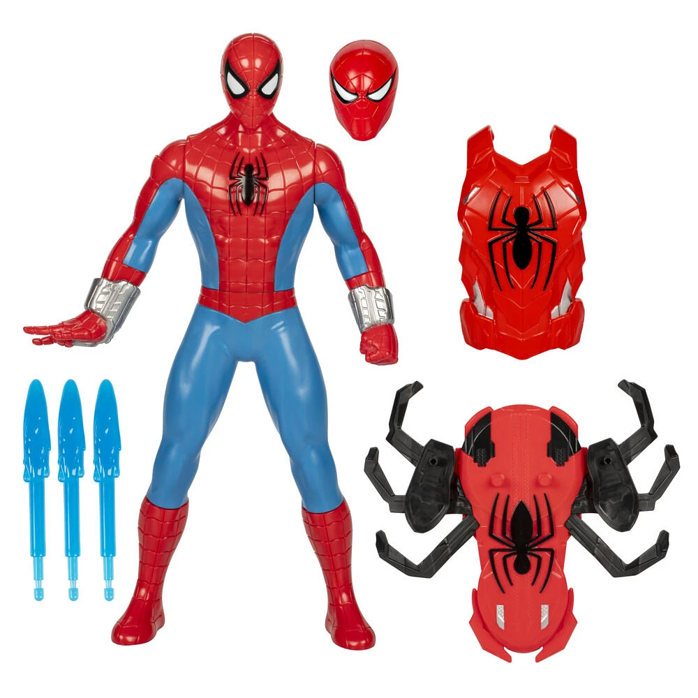 Marvel Spider-Man, figurine Thwip Blast Spider-Man de 28 cm avec accessoires