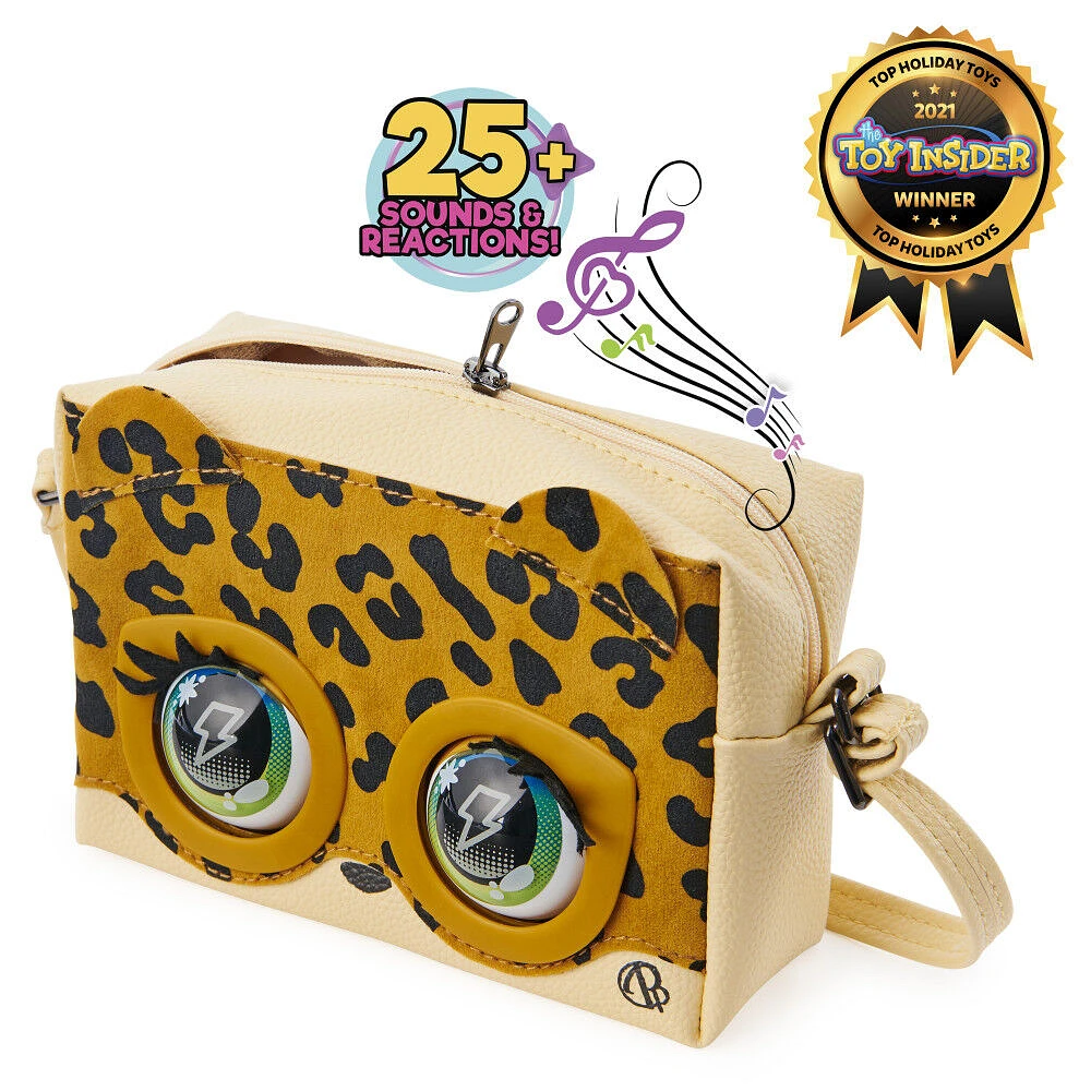 Purse Pets, Leoluxe Leopard, Sac animal interactif avec plus de 25 effets sonores et réactions