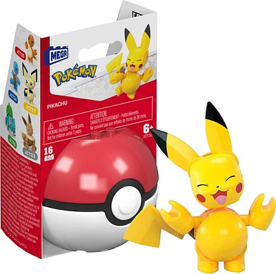 MEGA  Pokémon  Figurine articulée  Pikachu, Pokéball (16 pièces)