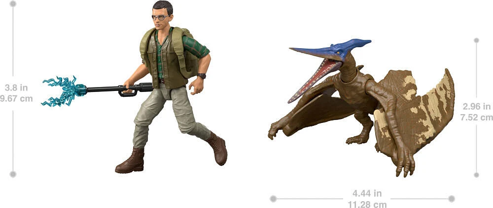 Jurassic World Rebirth Dr. Loomis & Pteranodon Figures Pack, Movie Accurate 3.75-inch Scale