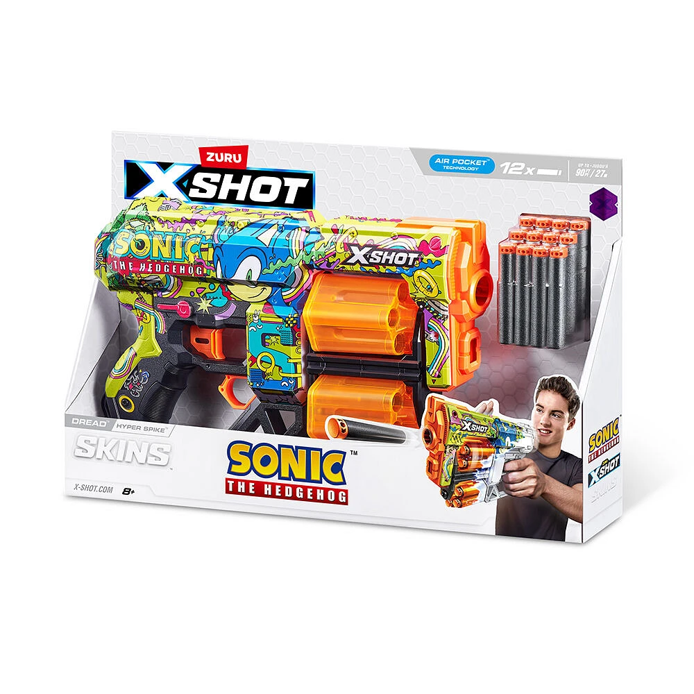 XSHOT Skins Dread Blaster - Hyper Spike Skin (12 Darts) by ZURU