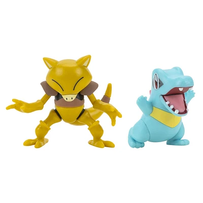 Pokémon - Figurine de combat, paquet de 2 - Kaiminus (Totodile) et Abra