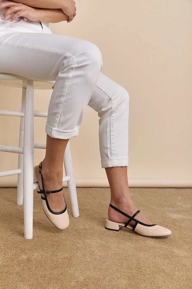 Two-tone slingback shoes