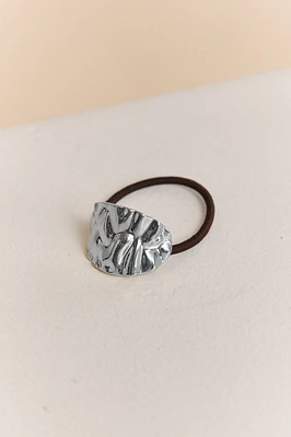 Textured metal hair tie