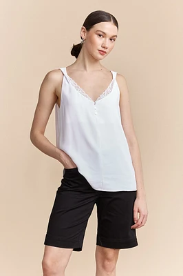 Sleeveless top with lace details