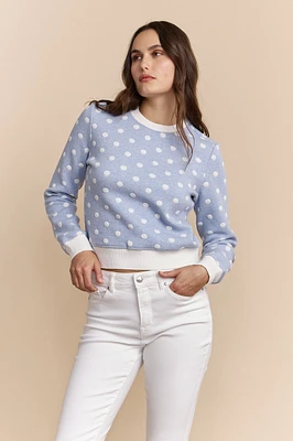 Textured polka-dot sweater