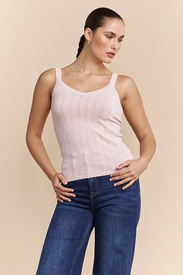 Camisole en maille pointelle