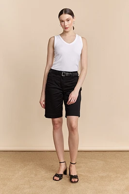 Bermuda with pressed pleats
