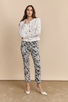 Printed high waist crop jean
