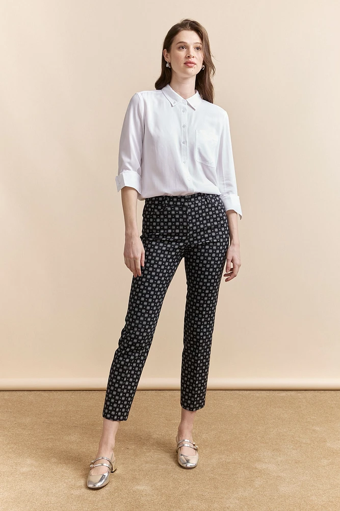Pantalon écourté à imprimé