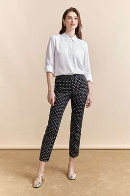 Pantalon écourté à imprimé