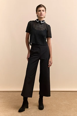 High waist cropped pants