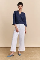 Pantalon écourté en lin