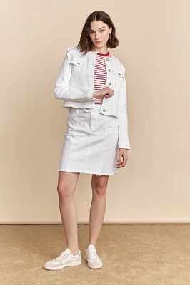 White denim skirt