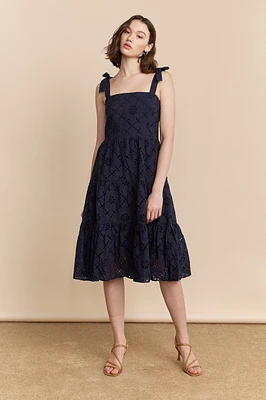 Navy eyelet dress