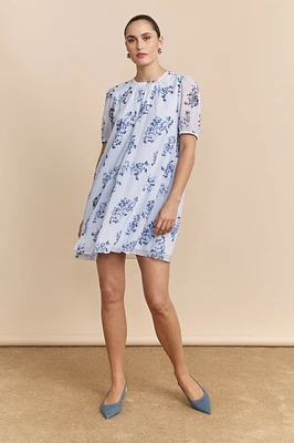 Flowy floral print dress with tied back