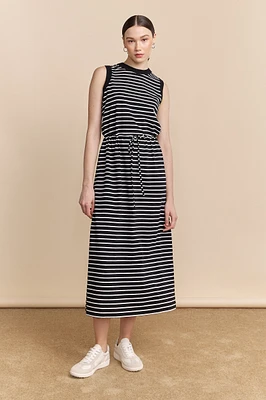 Striped jersey maxi dress