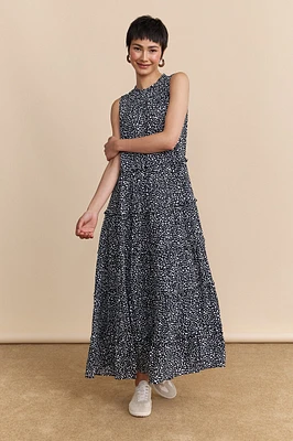 Sleeveless printed maxi dress