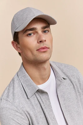 Linen blend baseball cap