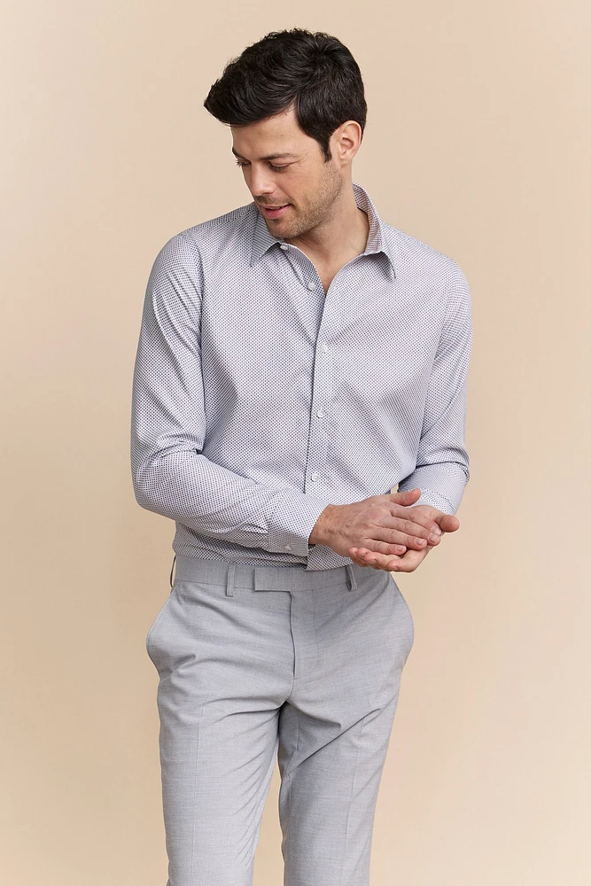 Multi tone non-iron fitted shirt
