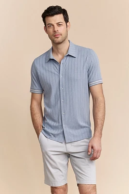 Textured ribbed jersey shirt