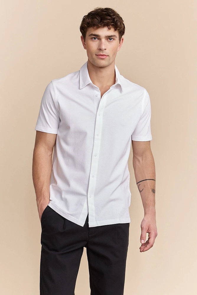 Short sleeves pique shirt