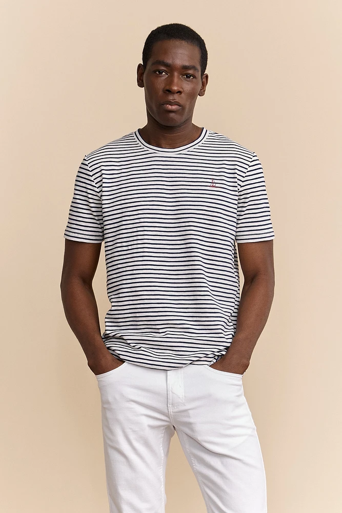 Sailboat print striped t-shirt