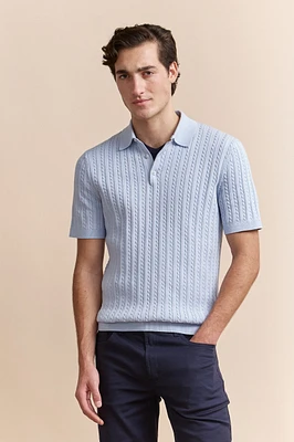 Polo en tricot à câbles