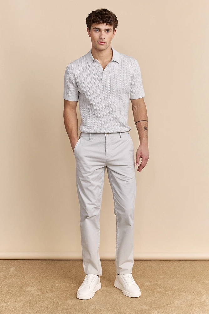 Slim fit pants with elastic sides