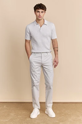 Slim fit pants with elastic sides
