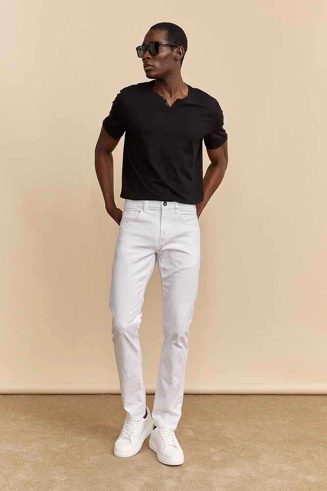 White slim fit pants