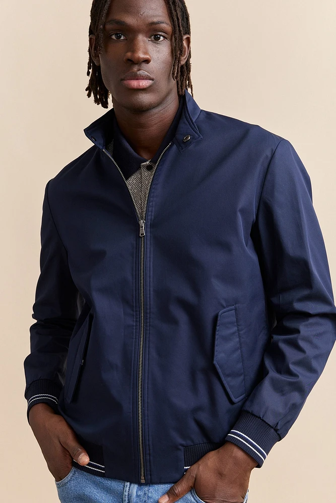 Rib details zip jacket