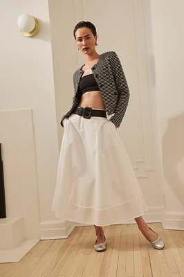 Jupe popeline à taille élastique