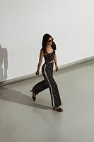 Polka dot wide leg pants