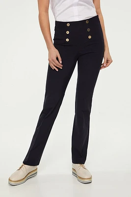 Pantalon taille haute jambe large de style marin