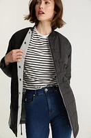 Manteau ample matelassé col de tricot
