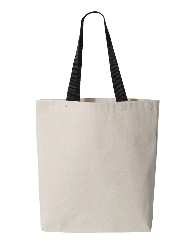 Q-Tees 11L Canvas Tote with Contrast-Color Handles | T-Shirt Time