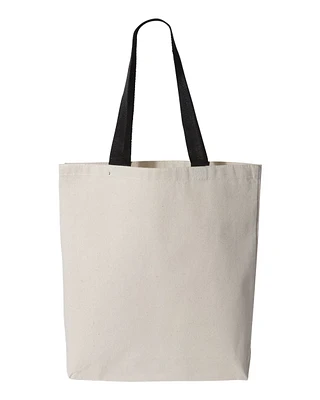 Q-Tees 11L Canvas Tote with Contrast-Color Handles | T-Shirt Time