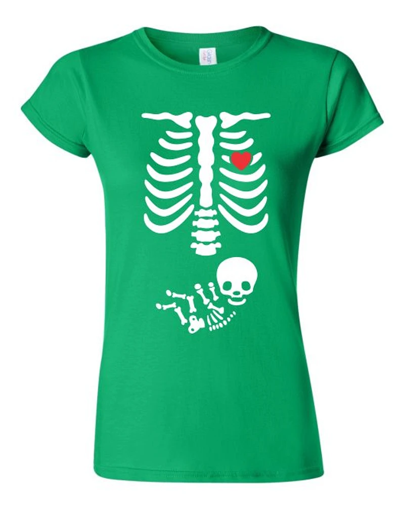 PREGNANT BABY SKELLETON WOMEN\'S T-shirt - Women's Round-neck