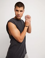 Multi strand leather bracelet with 2 circles